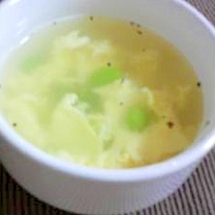 枝豆と卵のスープ